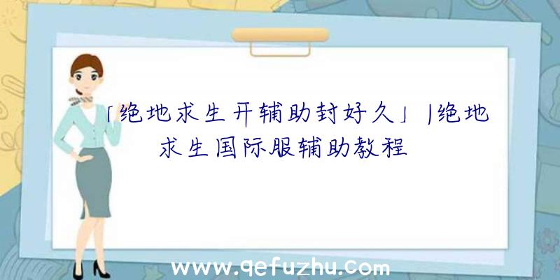 「绝地求生开辅助封好久」|绝地求生国际服辅助教程